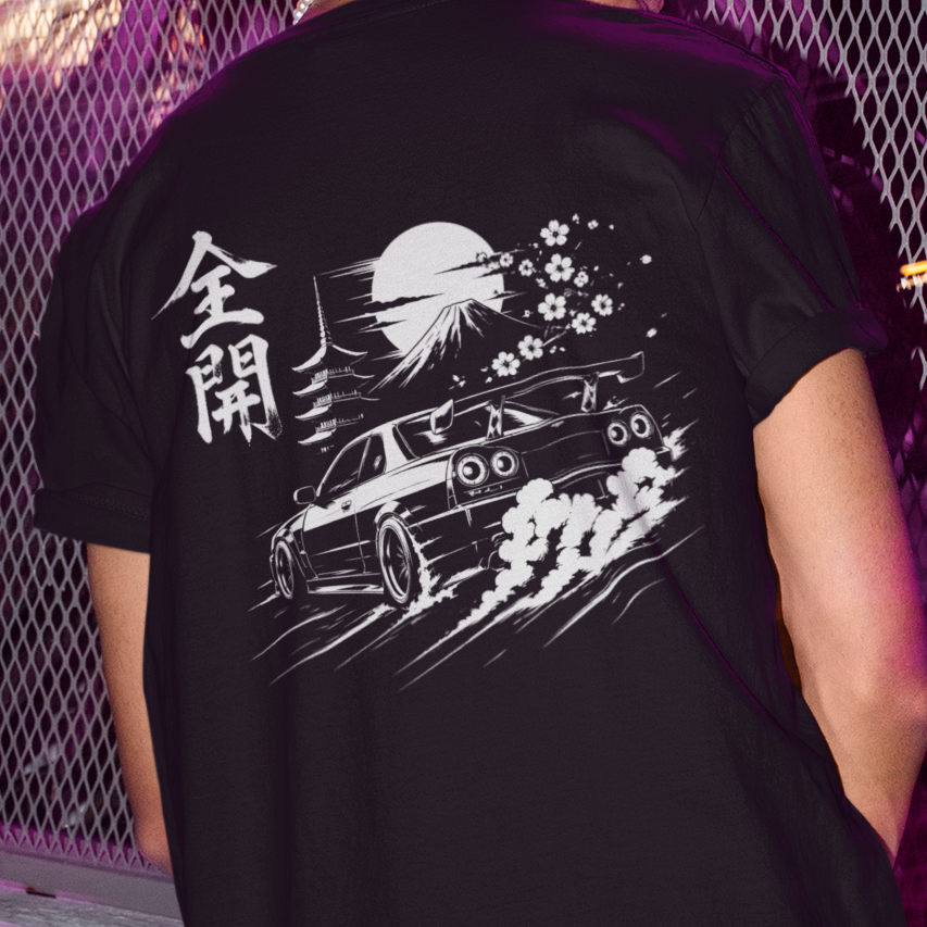 Midnight Collection - Skyline Drift | Oversized Tee - Black
